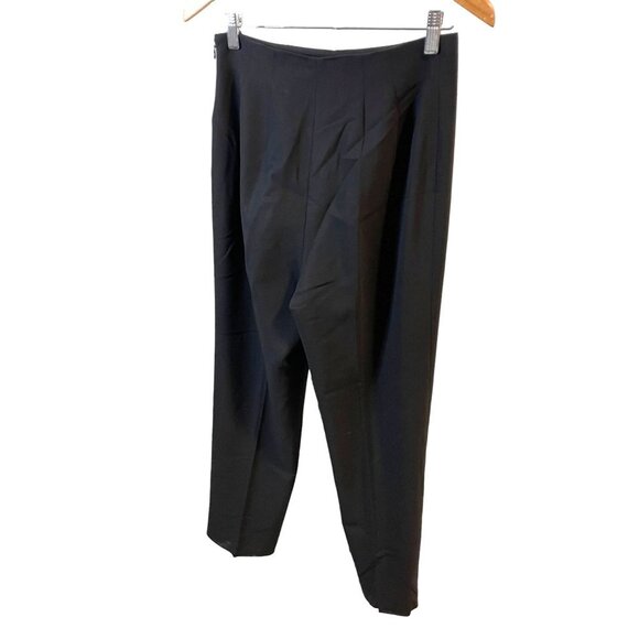 Dana Buchman Black Pleated High Waisted Wool Pants Sz 6P - Picture 2 of 10